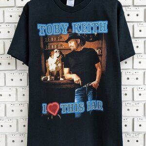 Toby Keith I Love This Bar 90s Country Music Singer Vintage Graphic T-Shirt 89